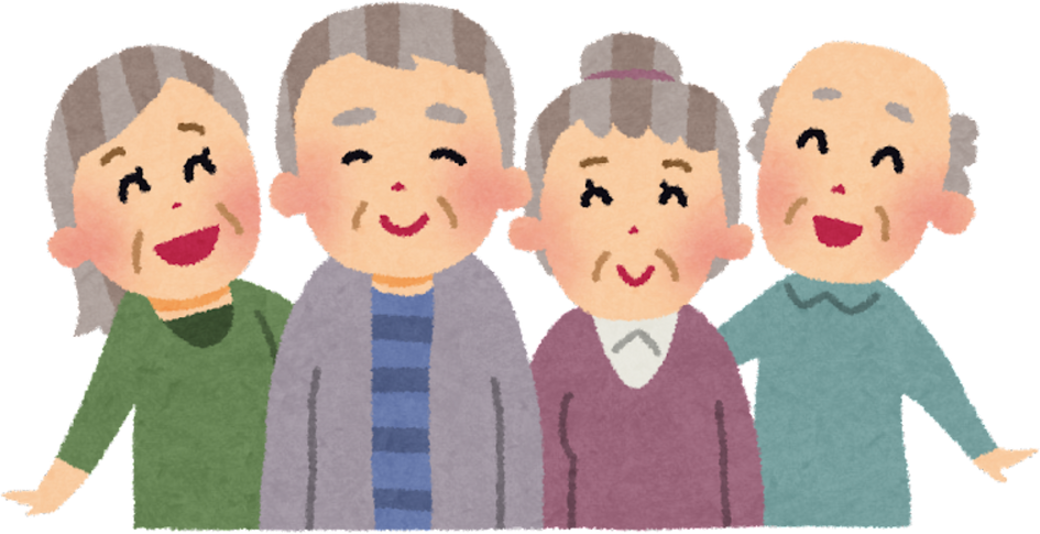 Illustration of Cheerful Elderly Couples